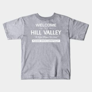 Hill Valley (White) Kids T-Shirt